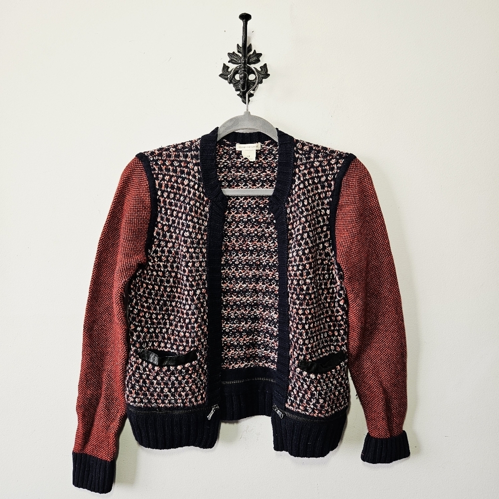 Club Monaco Multi Knit Cardigan Size S Cashmere Lambswool Blend Sweater - Picture 2 of 4